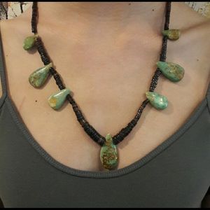 Vintage turquoise heishi bead necklace